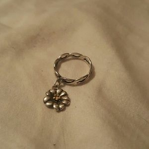 Retired dangle ring with April flower charm